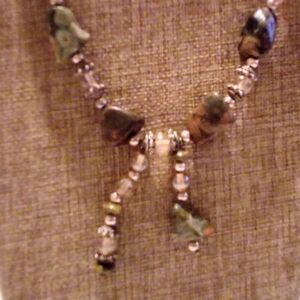 Boho Inspired Unakite and Glass Bead Necklace